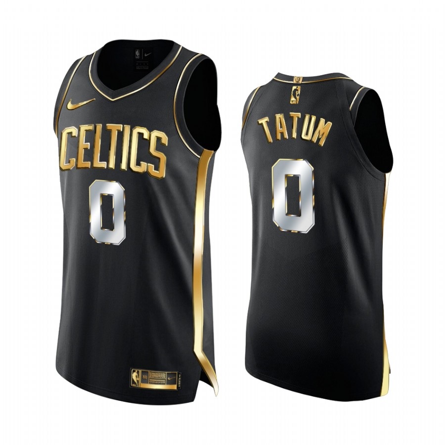 Men's Boston Celtics Jayson Tatum #0 Limited Edition Black Golden 2020-21 Jersey 2401VMVL